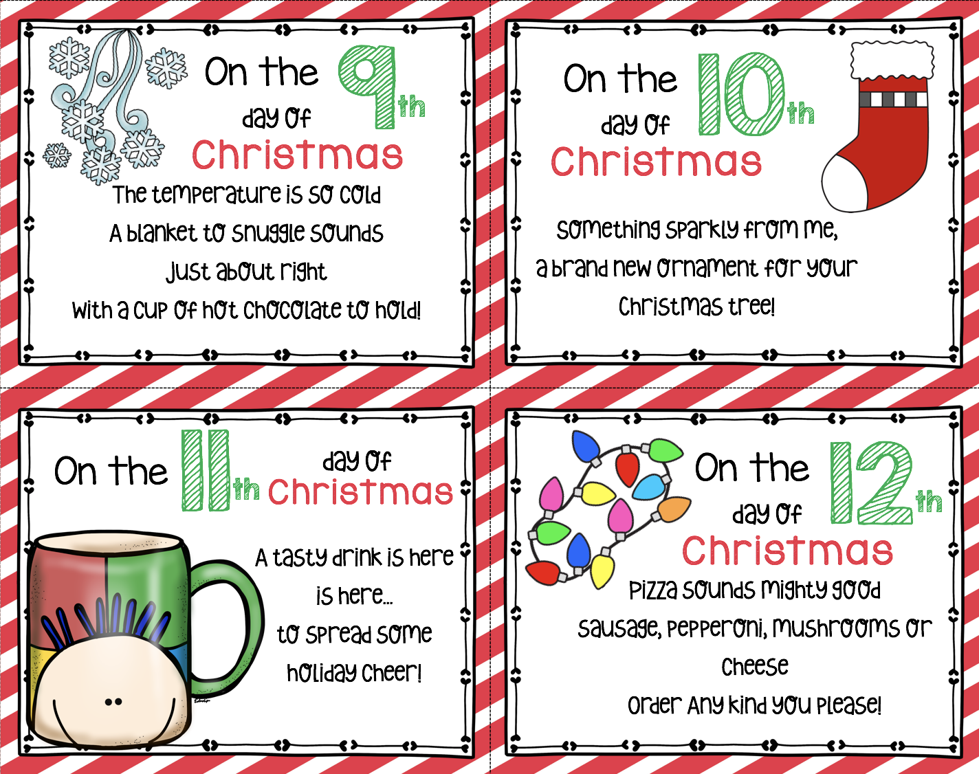 12 days of christmas - free cards! — keeping my kiddo busy
